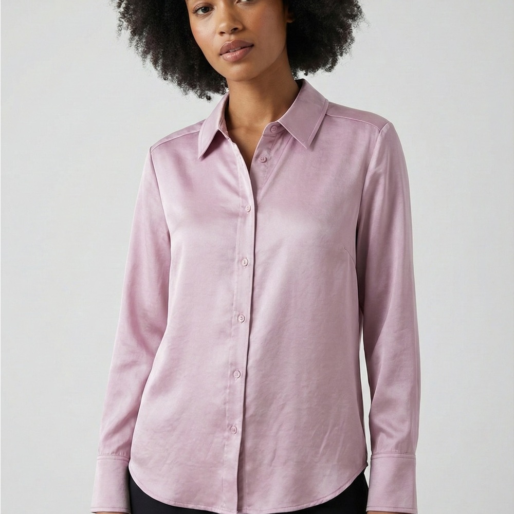 Elegant Mauve Button-Down Shirt